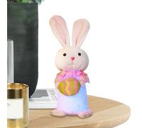 Plush Rabbit with LED Soft Easter Figures - Small Plush Toys in the Shape of a Festive Rabbit | For Children Bedroom Living Room Sofa Bed Car Travel Party