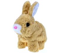 Plush Rabbit, with Sound and Action Functions, Can Walk, Shake Ears, Blink Nose,Hopping Rabbit Interactive Electronic Pet Plush Bunny Toy, Suitable for Young Children's Birthday Gifts.15cm (Brown)