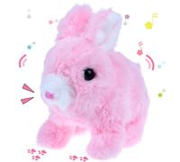 Plush Rabbit, with Sound and Action Functions, Can Walk, Shake Ears, Blink Nose,Hopping Rabbit Interactive Electronic Pet Plush Bunny Toy, Suitable for Young Children's Birthday Gifts.15cm (Pink)