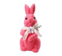Plush Rabbits - Figurine with Natural and Realistic Appearance Flocking, Flocked Easter Bunny for Family and Friends, Easter Decoration for Shelf, Cabinet, Entryway and