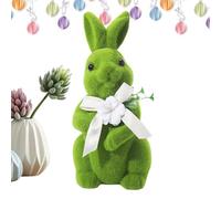 Plush Rabbits - Natural Realistic Looking Flock Figurine - Flocked Easter Bunny | For, Family And Friends, Easter Decoration For Shelf, Cabinet, Entryway And