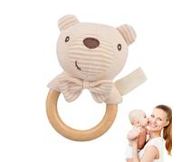 Plush Rattle - Toddler Animal Rattle | Elephant Bear Rabbit Lion Shape Toddler Sensory Toys, Educational Grab Shaker for Boys Girls