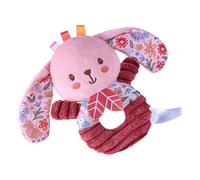 Plush Rattles for Little Pink Stuffed Animal Plush Shaker Soft Ring Sensory | Bunny Elephant Pink Stuffed Animals Sensory Developmental Dangling Toys for Tyke Little Neonate Boys Girls Cr