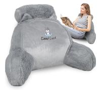 Plush Reading Pillow 27.5×19.6in Comfortable Detachable Back Rest Pillow Cute 2 In 1Multifunctional Back Support Cushion for Reading Relaxing Watching TV Game (Husky 75×50cm)