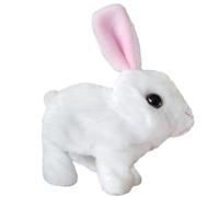 Plush Realistic Interactive Bunny 16x9x16cm 150g 2026 Model - Walking Twitching Ear Shaking Robot Rabbit Toy For Kids, Easter Birthday Gift