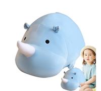 Plush Rhino Toy - 40cm Soft Elastic Animal Pillow, Stuffed Cartoon Cushion | Cute Rhino Doll with Squishy Texture for Bedroom, Couch, Kid’s Bed, Decorative Sofa Accent, Idea