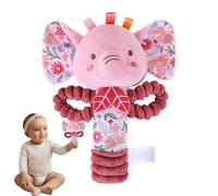 Plush Ring Rattle Toy - Cute Bunny Elephant Stuffed, Animal Sensory Play Accessory | Interactive Grasping Sound Development Tool for Kids Boys Girls Early Childhood Play