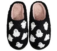 Plush Scary Slippers for Women Men Foam Scary Fluffy Warm Fur Slippers Indoor Outdoor Non-Slip Suitable for Halloween, A Black, 4/5 UK