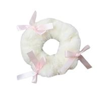 Plush Scrunchies For Female Girl With Bowknot Stretchy Hair Scrunchy Sweet Hair Ties For Children Student Winter Wear