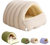 Plush Self-warming Cat Bed, Cozy Removable Winter Sleeping Bag For Small Dogs & Cats, Washable Indoor Pet Cave, Purple (l: 57x37x28cm) White L (57 * 37 * 28cm)