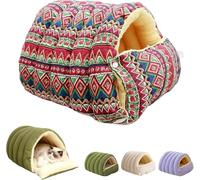 Plush Self-warming Cat Bed, Cozy Removable Winter Sleeping Bag For Small Dogs & Cats, Washable Indoor Pet Cave, Purple (l: 57x37x28cm) Retro M (45 * 30 * 19cm)