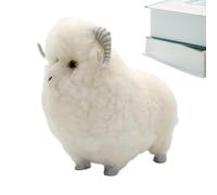 Plush Sheep - Creamy Polyester Blend, Cuddle Cuddle Figure, Pet Miniature, Decorative Artwork | Comforting Presence with a Calm Story Set for Kids Room