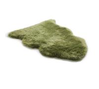 Plush Sheepskin Floor Rug - Thick Soft Long Wool for Bedroom, Living Room & Nursery - Hypoallergenic, Durable, Cozy, Temperature-Regulating, Luxurious Comfort for Home Use - Single/Green
