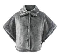 Plush Shoulder Shawl Cape for Women Thermal Fleece Lined Short Shawl Poncho Autumn Winter Warm Shoulder Shawl Cape Protective Neck Shoulder Warm Cape Cover Wrap Gift for Elderly (Grey, One Size)