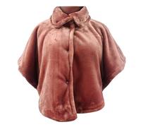 Plush Shoulder Shawl Cape for Women Thermal Fleece Lined Short Shawl Poncho Autumn Winter Warm Shoulder Shawl Cape Protective Neck Shoulder Warm Cape Cover Wrap Gift for Elderly People (Red, One Size)