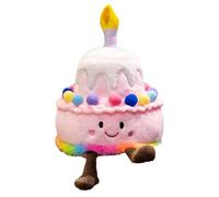 Plush Singing Cake - Musical Doll, Cake Shaped Toy | Plays Happy Birthday Song, Soft Singing Pillow for Boys Children Girls, Cute Birthday Gift, Decorative Plush Companion, Fun Playtime Toy, Small Bir