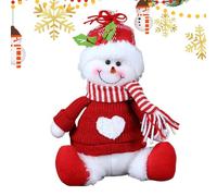 Plush - Sitting Christmas Decoration | Ornament Toy, for the Holidays in the Office and at Home, Indoors, on Desk and for Winter Mantle Window