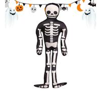 Plush Skeleton Skull Pillow - Huggable Halloween Stuffed Toy, Soft Cuddly Decorative Cushion | Festive Holiday Decor with Embroidered Detailing, Cozy Accent for Home Office and Living Room