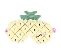 Plush Sleep Mask, Fruit Shape Eye Blindfold, Cute Cartoon Fruit Eye Mask Soft Night Eyeshade with Elastic Strap & Silky Back for Women Girls Travel Sleepover Nap Party (Yellow)