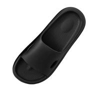 Plush Slippers for Men, Slippers for Guests, Large Cool Slippers, High End Indoor Home Household Bathroom Men Foot Feeling Slippers for Outdoor Use, black, 8 UK