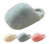 Plush Slippers for Women Esprit Slippers Women's Felt Rubber Sole Felt Slippers Fluffy Winter Slippers Thermal House Slippers Plush Felt Slippers Soft Cuddly Slippers Elegant Mules, White, 8.5 UK
