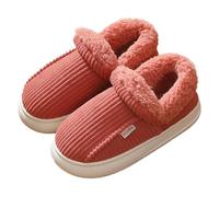 Plush Slippers Women,Women Fastening Heel- Autumn Winter Slippers for Indoor Comfort and Sole Cozy Retreat (Watermelon Red, 5)