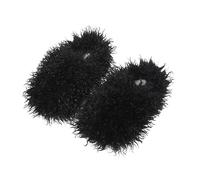 Plush Slippers Women's Winter Slippers Women's Elegant Funny House Slippers Plush Home Shoes Non-Slip Slippers Adult Guest Slippers Indoor Cotton Slippers, black, 6 UK