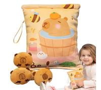Plush Snack Bag - Plush Snack Bag Capybara Key Ring Cuddly Soft Pendant with Four Cute Dolls for Picnic School Chips Candy Fudge Chocolate and