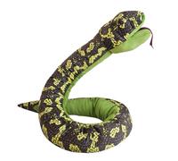 Plush Snake Hand Puppets, Simulation Python Plush Toy, Long Stuffed Animal Puppets with Working Mouth, Serpent Stuffed Pillow, Interactive Doll Halloween Party Home Decor Prank Props (Green,90cm)