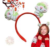 Plush Snake Headband for Year of the Snake | Cartoon Animal Hair Band | Plush Animal Headwear, New Year Party Supplies