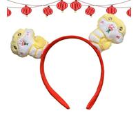 Plush Snake Headband, Year of the Snake Headband | Double Headband with Cartoon Snakes - Stuffed Toy Headband for Spring Festival Photography Props for