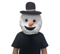 Plush Snowman Mascot Head Costume Halloween Mask Head Animal Mask Fancy Dress, White, Large