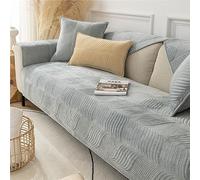 Plush Sofa Couch Cover Soft Velvet Sectional Sofa Cushion Non-Slip Corner Sofa Slipcovers for Love Seat Recliner Leather L Shaped, Armrest Backrest Cover (Light Gray,70 x 90cm | 27 x 35in)