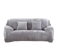 Plush Sofa Cover Stretch Thick Slipcover Sofa Covers For Living Room Pets Chair Cover Cushion Cover Sofa Towel 1PC(Silver Grey,4-seater 235-300cm)