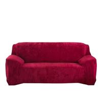 Plush Sofa Cover Stretch Thick Slipcover Sofa Covers For Living Room Pets Chair Cover Cushion Cover Sofa Towel 1PC(Wine Red,3-seater 190-230cm)