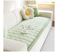 Plush sofa cover with rabbit motif for 1-, 2- and 3-seater sofas, non-slip sofa covers, fluffy couch cushion covers, furniture protector, fun fluffy sofa cover from Great Britain (Green, 90 x 280 cm)