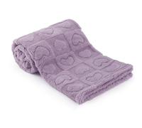 Plush Soft with Heart Checkered Baby Blanket,Fleece Infant Toddler Blankets for Girls Boys,Warm Lightweight Breathable Newborn Receiving Blankets for Crib Stroller 32"×37"(Purple,Heart)