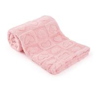 Plush Soft with Heart Checkered Baby Blanket,Fleece Infant Toddler Blankets for Girls Boys,Warm Lightweight Breathable Newborn Receiving Blankets for Crib Stroller 32"×37" (light pink, Heart)