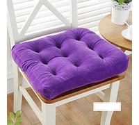 Plush Solid Color Chair Cushions - Thick Comfortable Seat Pads for Indoor/Outdoor Use Student Stool Ass Cushion 43x43cm (17x17inch) - Purple