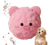 Plush Spiky Dog Ball with Squeaky, Interactive Dog Toys, Soft Durable Plush Fetch Balls for Small Medium Large Dogs, Puppy Teething Toys for Aggressive Chewers Small Breed, Washable (pig 1pcs)