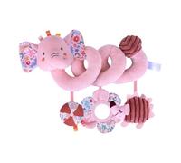 Plush Spiral Stroller Toy - Sensory Activity Rattle, Soft Animal Squeaker Plaything, Interactive Spiral Attachment | for Crib Mobile Bassinet Car Seat Entertainment Early Learning Development Fun