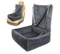 Plush, Sponge & Cotton Pet Car Seat - 61cm Elevated Washable Pet Booster Seat with 2 Side Pockets | Vehicle Dog Cushion Car Seats for Travel, Camping & Commuting in SUV or RV