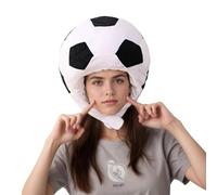 Plush Sports Ball Headgear Hat, Funny Novelty Basketball Headpiece Halloween Costume Hat Party Cosplay Accessory Photo Props, Black and White, One size