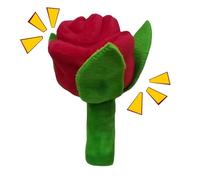 Plush Squeaky Chews - Flower Dog Toy, Hidden Squeaker Chamber, Double Stitched Seam, Embroidered Face Detail | Soft Bite Rose For Small Medium Breed Separation Stress