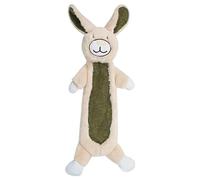 Plush Squeaky Dog Chew Toy To Keep Them Busy Interactive Teething Toy with Soft Squeaker Tear-Resistant for Small Medium Large Dogs Indoor Outdoor (Beige Rabbit) (B)
