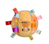 Plush Squeaky Dog Toy Ball Interactive Treat Dispenser for Boredom Relief，orange