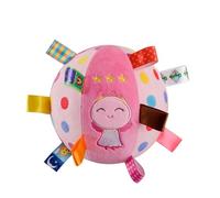 Plush Squeaky Dog Toy Ball Interactive Treat Dispenser for Boredom Relief，pink