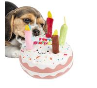 Plush Squeaky Dog Toy, Dog Toy, Cuddly Toy, Squeaky, Chew Toy for Teething in the Shape of a Birthday Cake, Dog Exercise Toy, Interactive Dog Toy, Pet Supplies