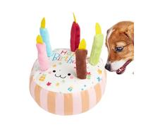 Plush Squeaky Dog Toy, Dog Toy, Cuddly Toy, Squeaky, Dog Biting Toy in the Shape of a Birthday Cake - Interactive Dog Toy, Dog Exercise Toy, Pet Supplies for Children