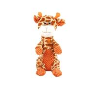 Plush Squeaky Dog Toy, Indestructible Dog Chew Toys for Aggressive Chewers, Stuffed Plush Animal Toy Ducks, Frogs and Deer Shape Teething Cleaning Toy, Stress Relief Orange